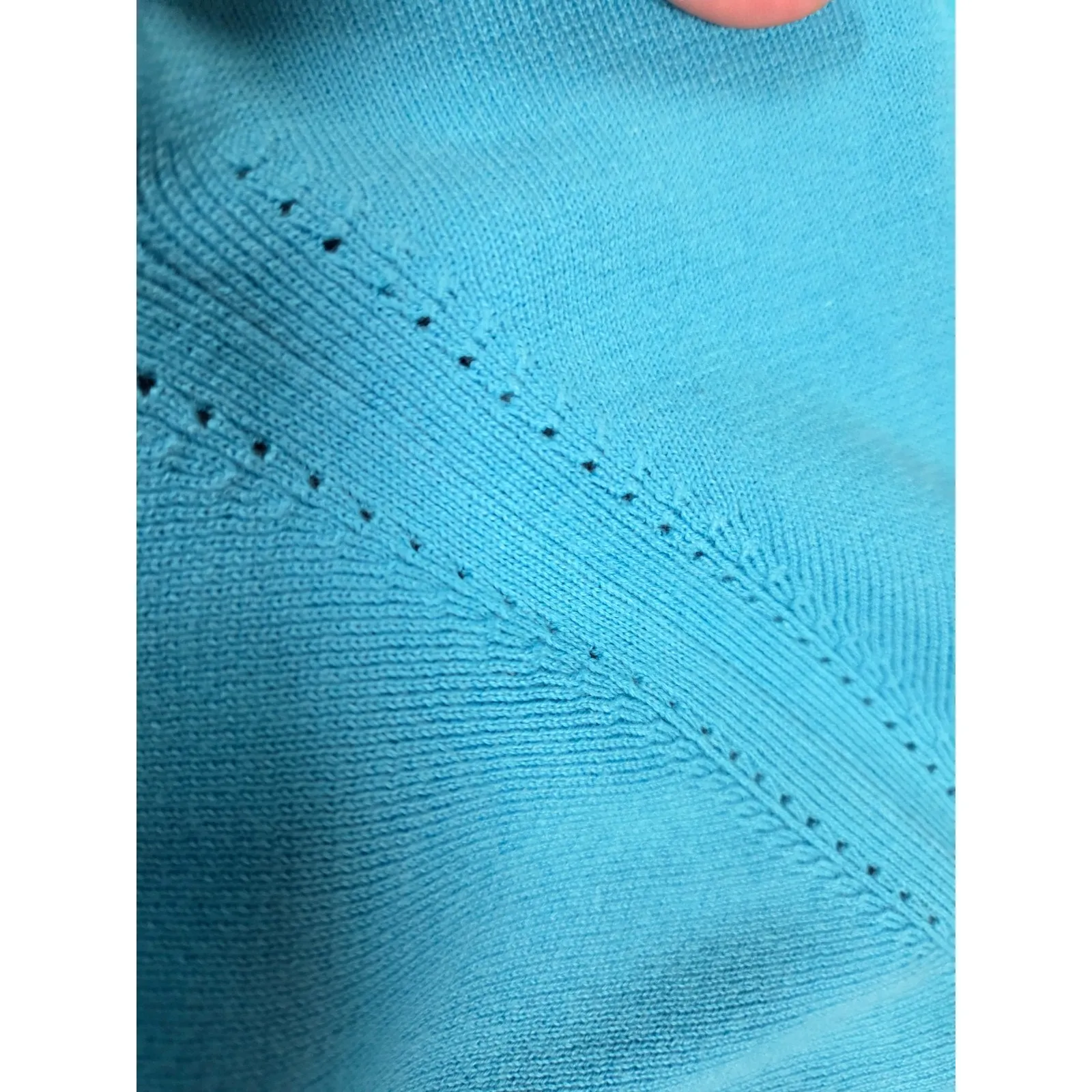 Foxcroft Bright Blue Thin Cardigan Sweater Button Front Size XL - Image 5