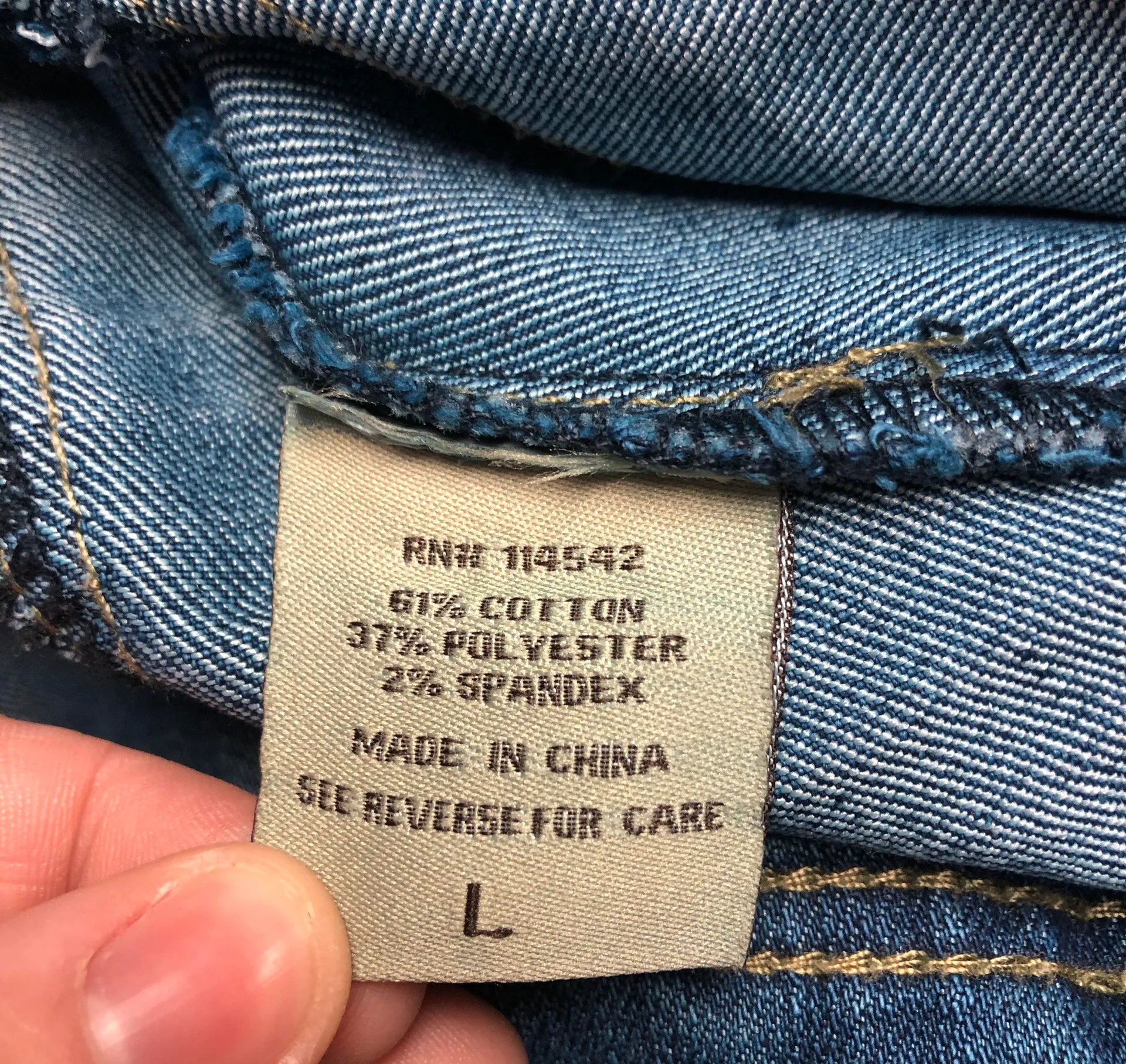 Dark Wash Jou Jou Jean Jacket Blue Size L - Image 8