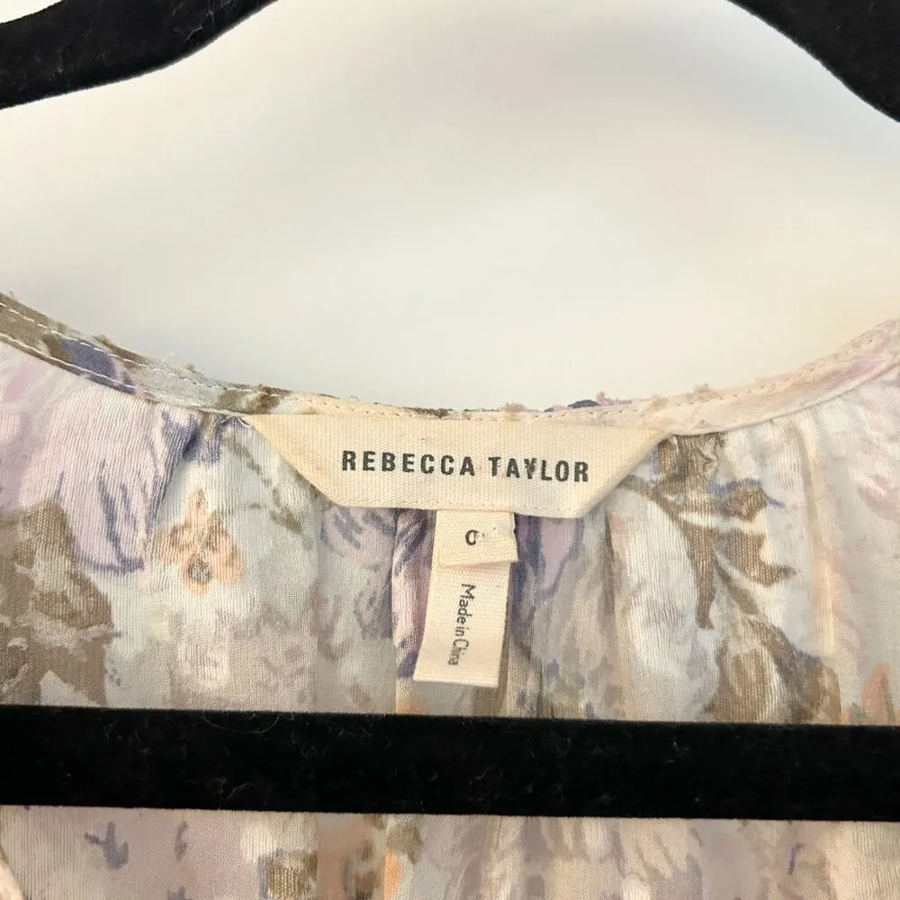 Rebecca Taylor Silk Floral Penelope Peplum Top Size 0 - Image 5