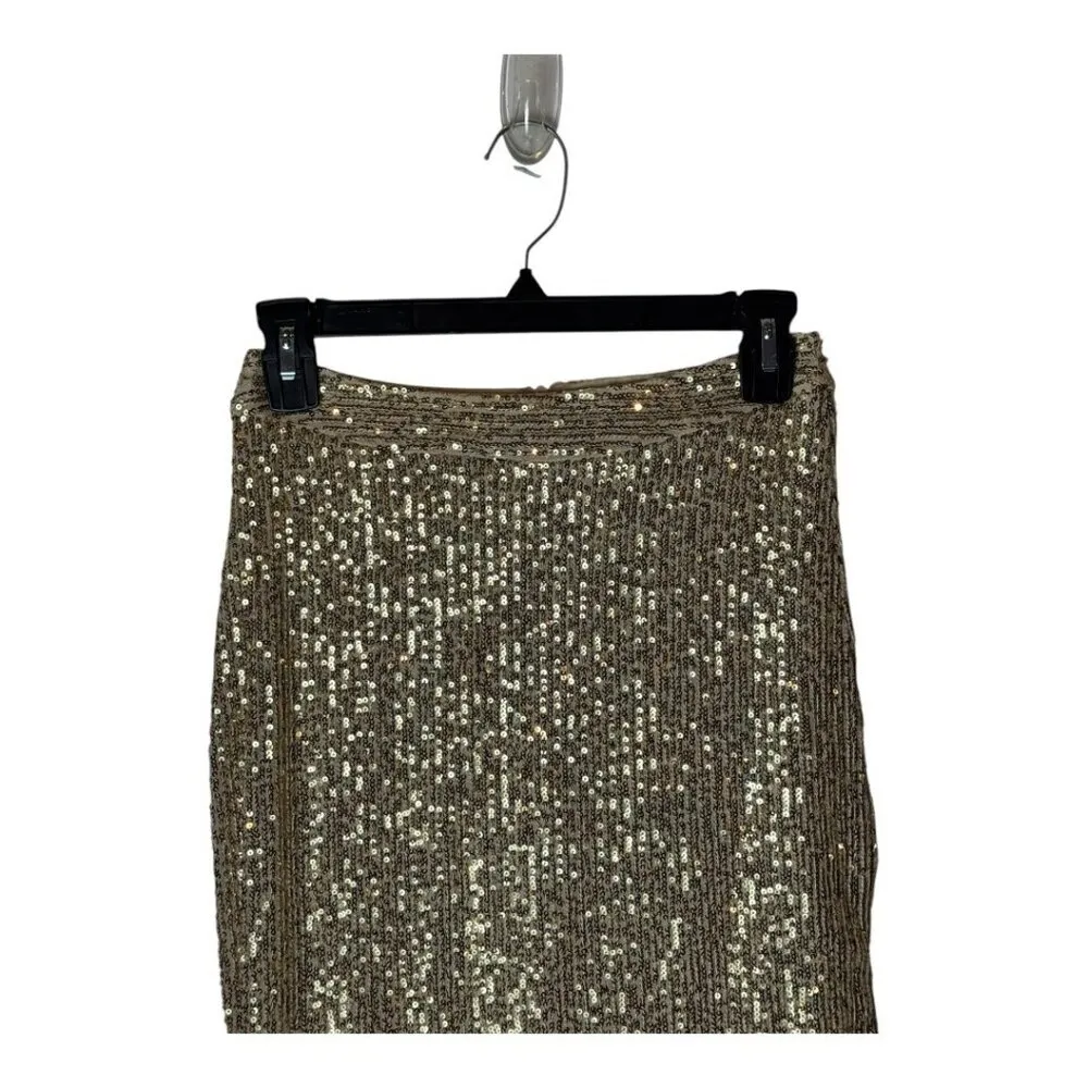 Club L London Skirt Women 4 Light Gold‎ Sequins Doing it For the Glam Maxi NWT Gold - Image 4
