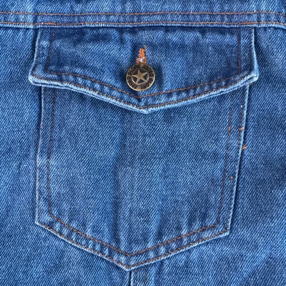 Vintage Faded Glory Denim Brown Fair Isle Sweater Top Jacket Shacket 22/24W XL Blue - Image 10