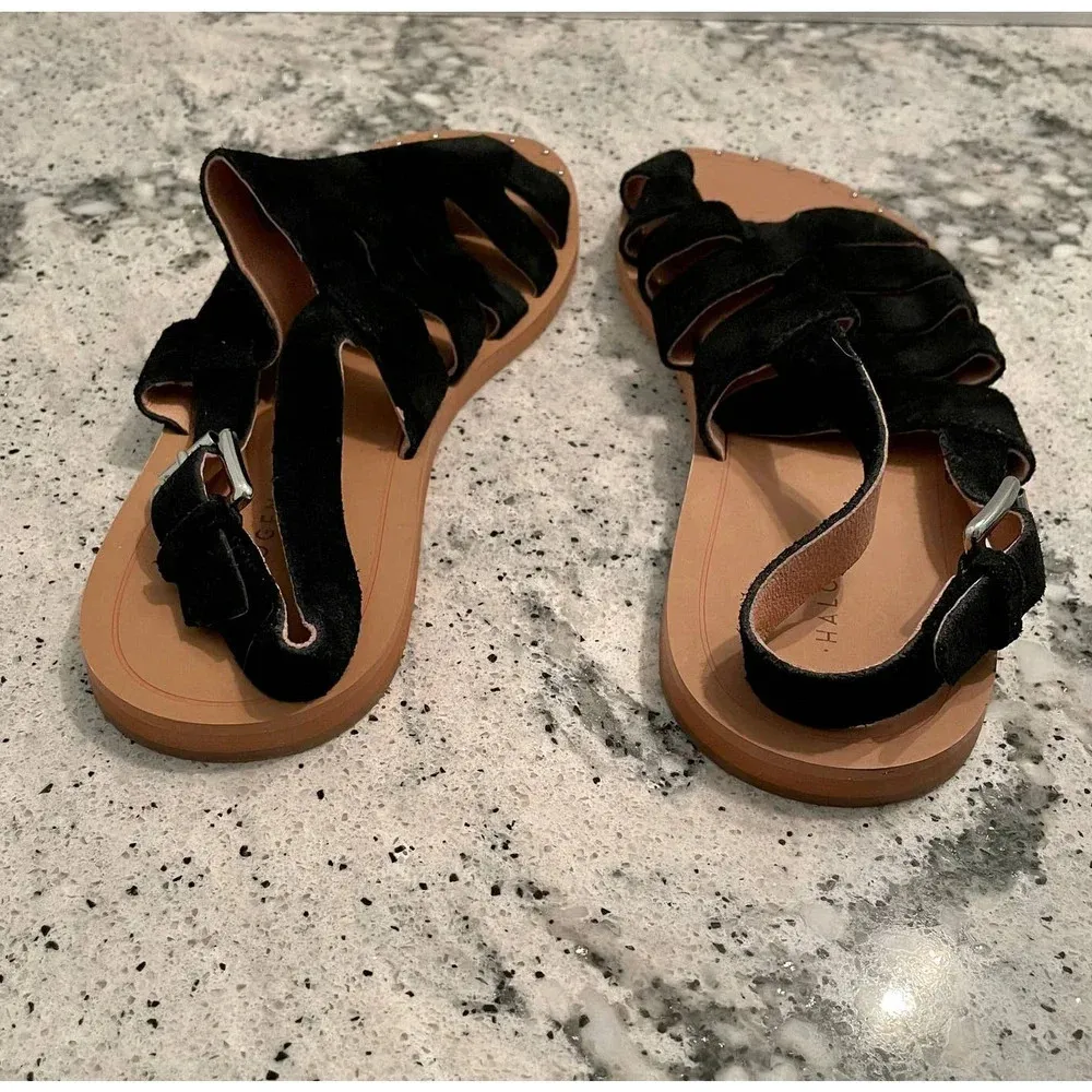 Halogen Jannie Flat Sandals Black Suede Size 7.5 NEW - Image 6