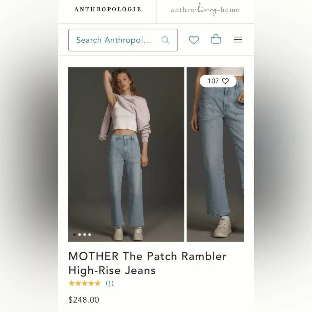 NWT MOTHER Denim The Patch Rambler Ankle Norway Dude Wash Size 26 - Image 2