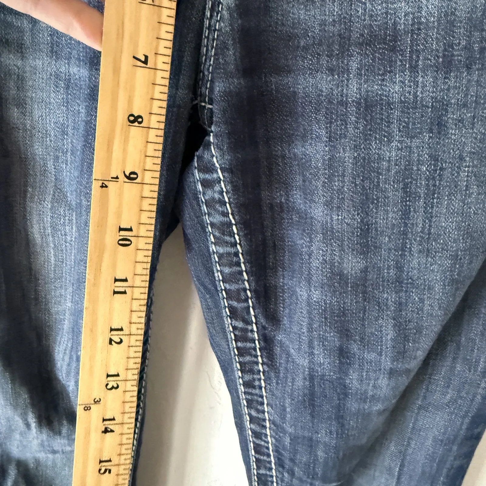 Silver Jeans Capri Jeans Womens 25 Natsuki Stretch Denim Straight Leg Stitching Blue - Image 6