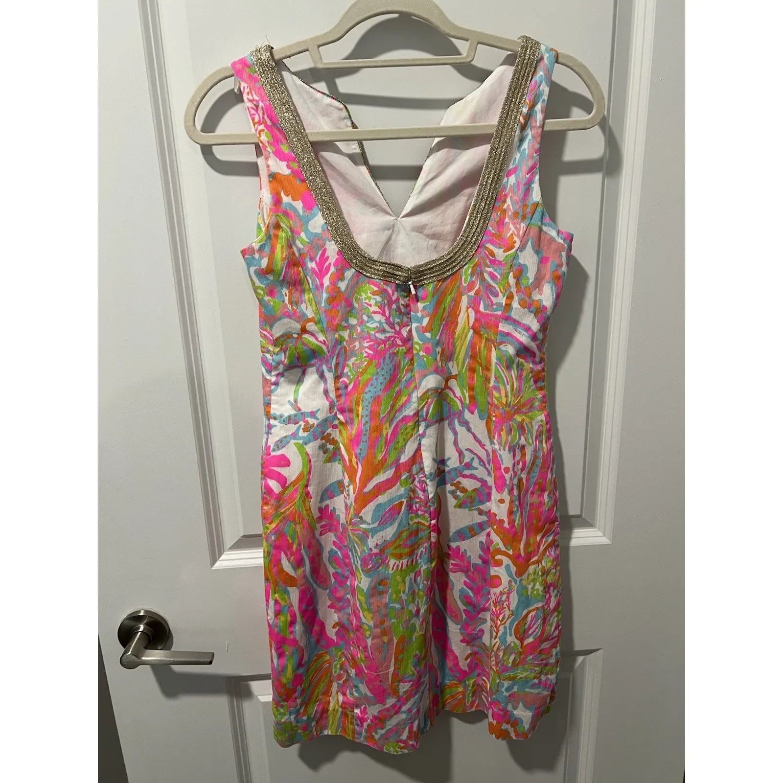Lilly Pulitzer Janice Shift Dress Scuba To Cuba Print Size 2 Preppy Derby - Image 2