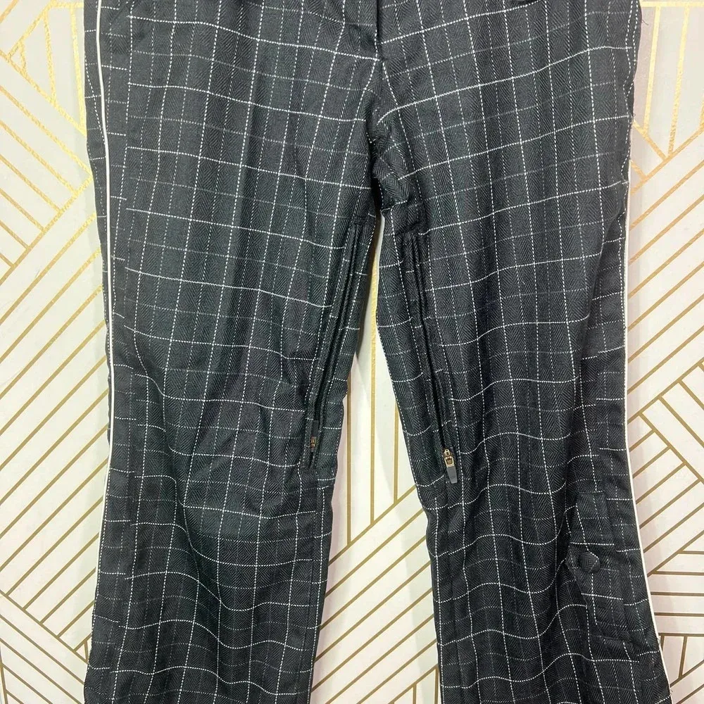 Obermeyer Method Shell‎ Plaid Ski Pants Black Windowpane Check Size 4 - Image 5