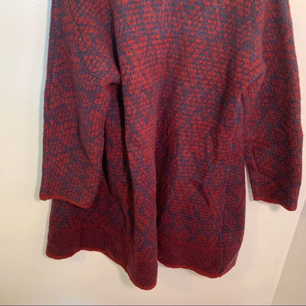 Old Navy Heavy Cardigan Coat Table Wine Red Blue - Image 14