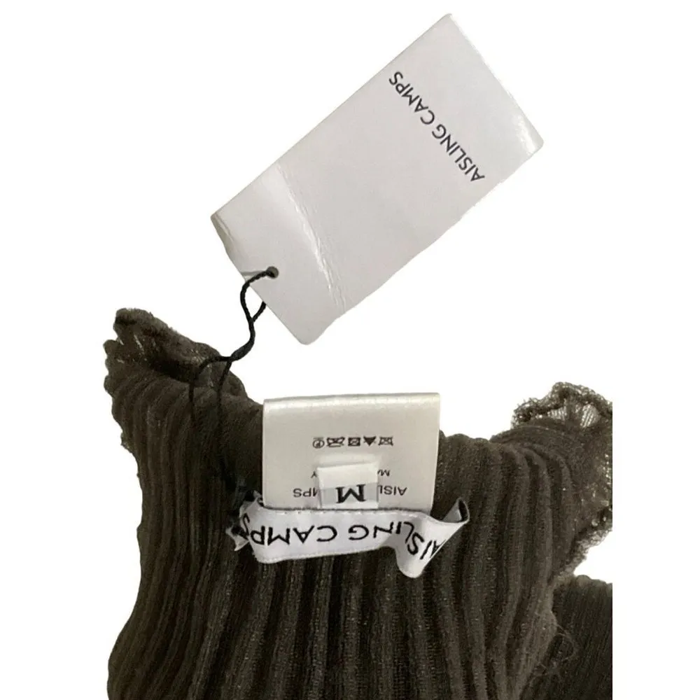 Aisling Camps Modern Mist Turtle Neck Top in Smoke Medium New Womens Blouse Brown - Image 9