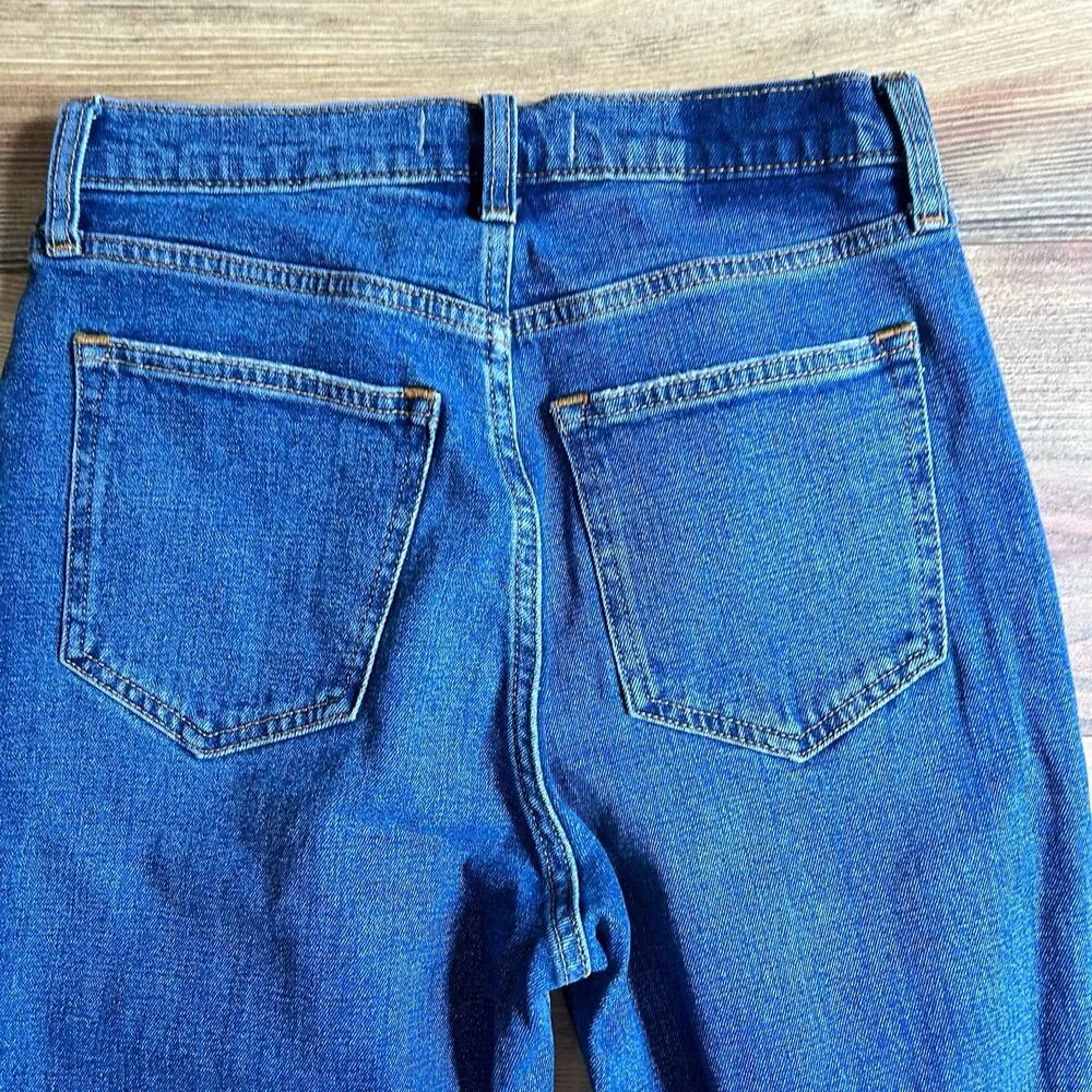 Abercrombie & Fitch Ankle Straight Ultra High Rise Curve Love Distressed 27 4 S - Image 4