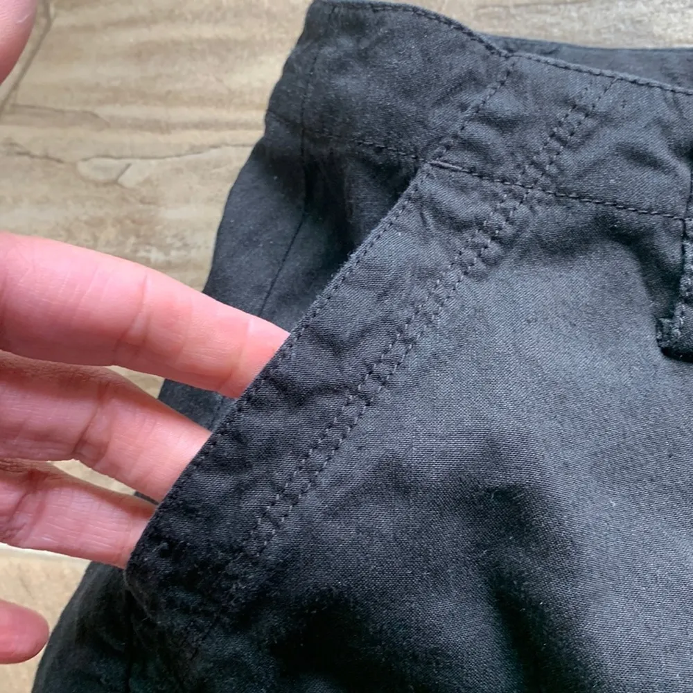 Theory Caliver Cargo Button Fly Linen Black Shorts Sz 10 - Image 10