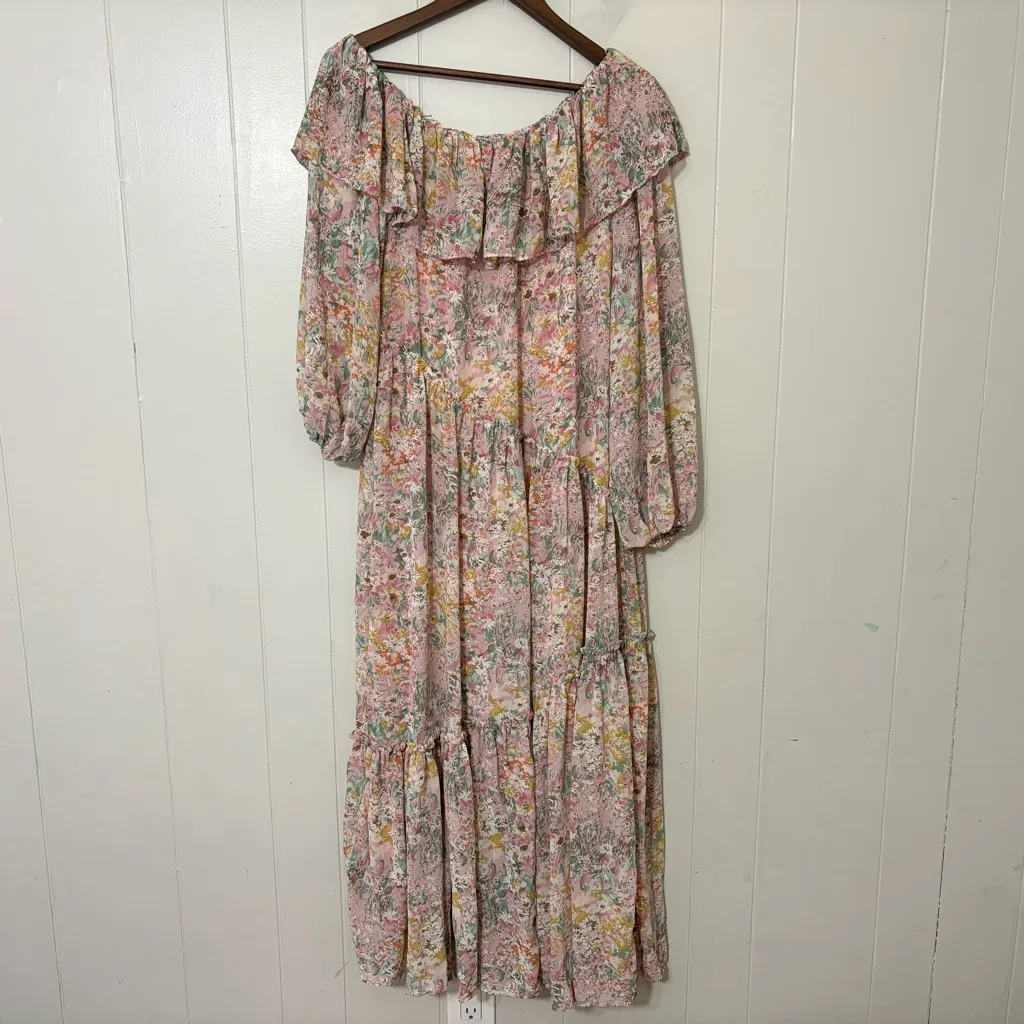ASTR The Label Kaylini Floral Maxi Dress Pink Multicolor Size M - Image 2