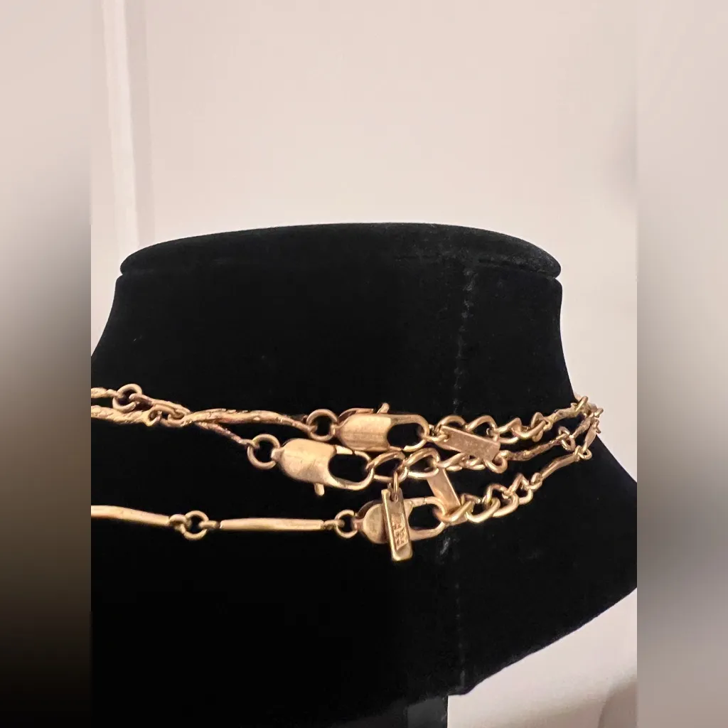 Zara 3 Pack Gold Metal Charm Neckace Zinc SOLD OUT Bohemian Artsy Beach Resort - Image 4