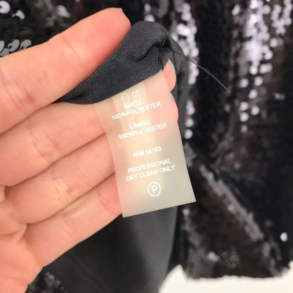 Calvin Klein black‎ sequin sleeveless blouse - Image 3