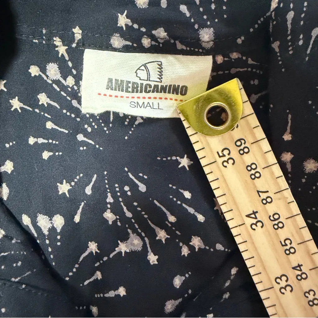 AMERICANINO Sequin CoastalCowgirl Top Viscose Western Blouse Maximalist Black S - Image 5