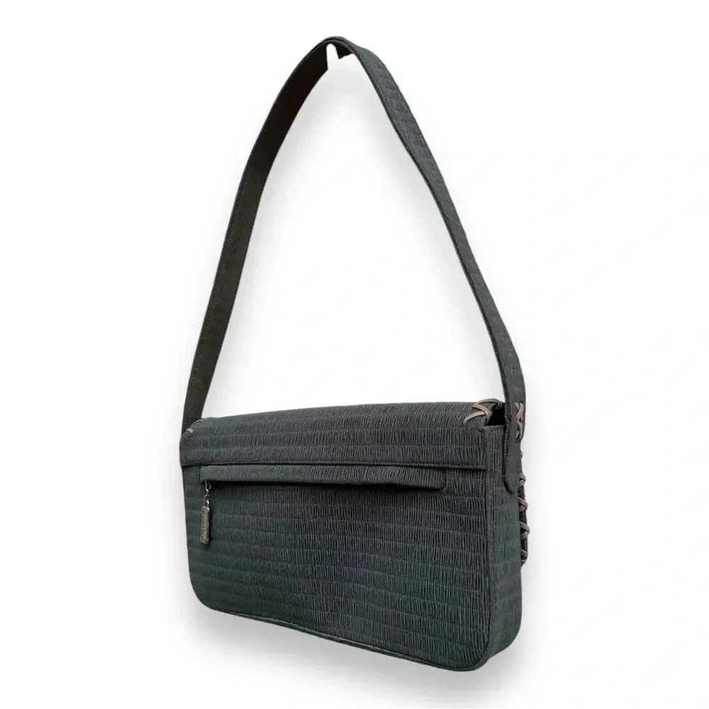 Stuart Weitzman Handbag Solid Green Textured Shoulder‎ Bag Purse with Dust Bag - Image 5