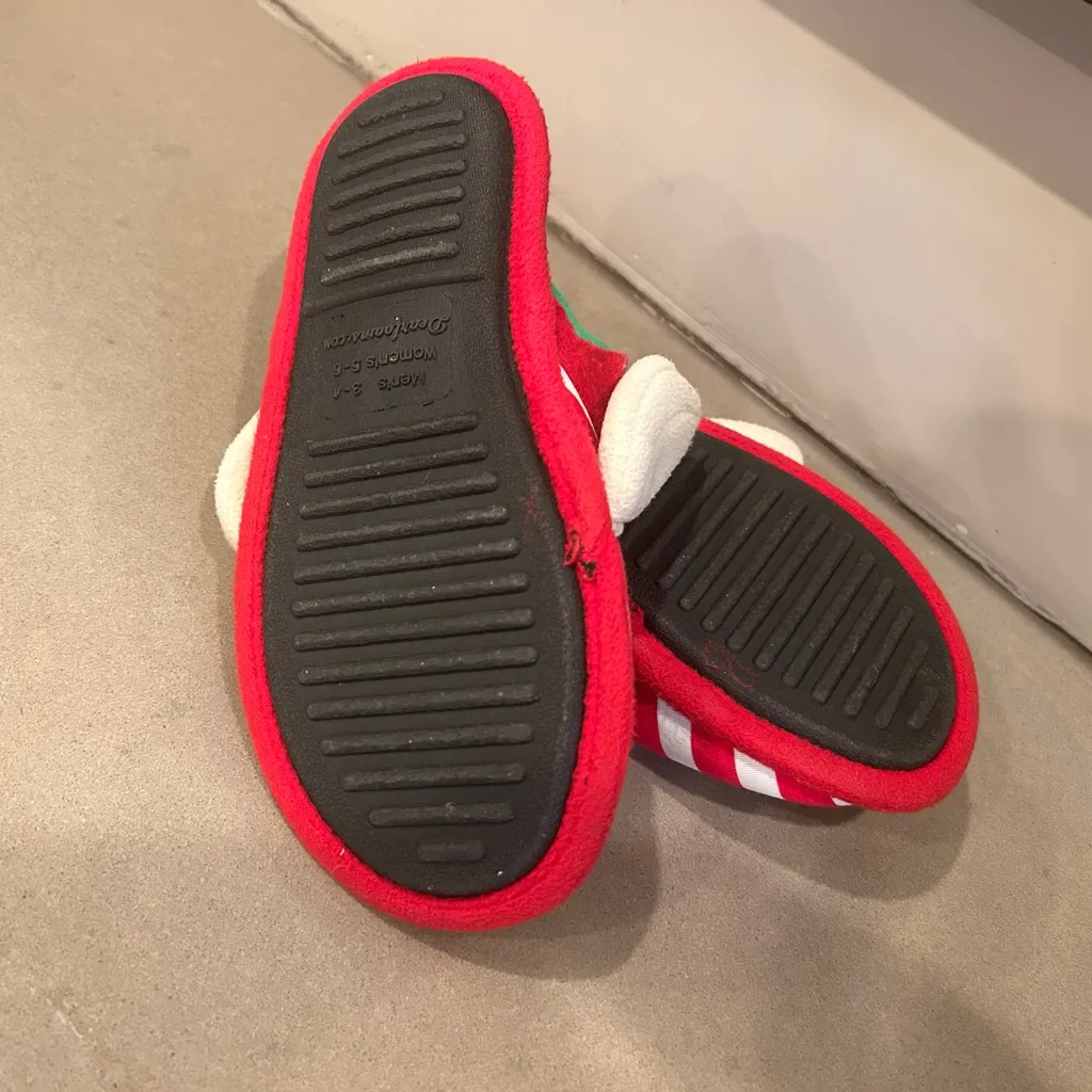 Dearfoams Christmas Colorful Knit Slippers unisex women size 5-6 men=3-4 - Image 3