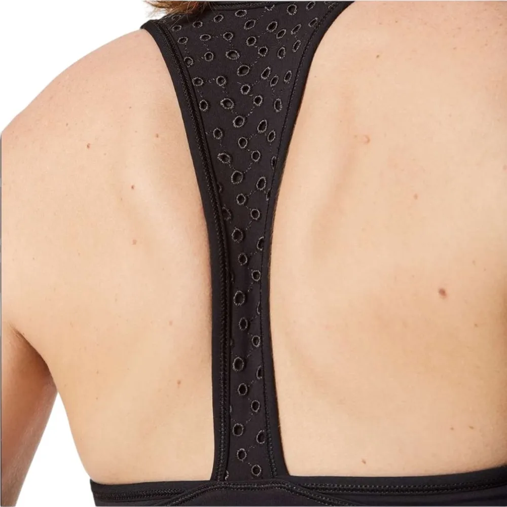 Lululemon Ornate Bra Racer Back Embroidered Eyelet Sports Bra Black Size 6 - Image 4