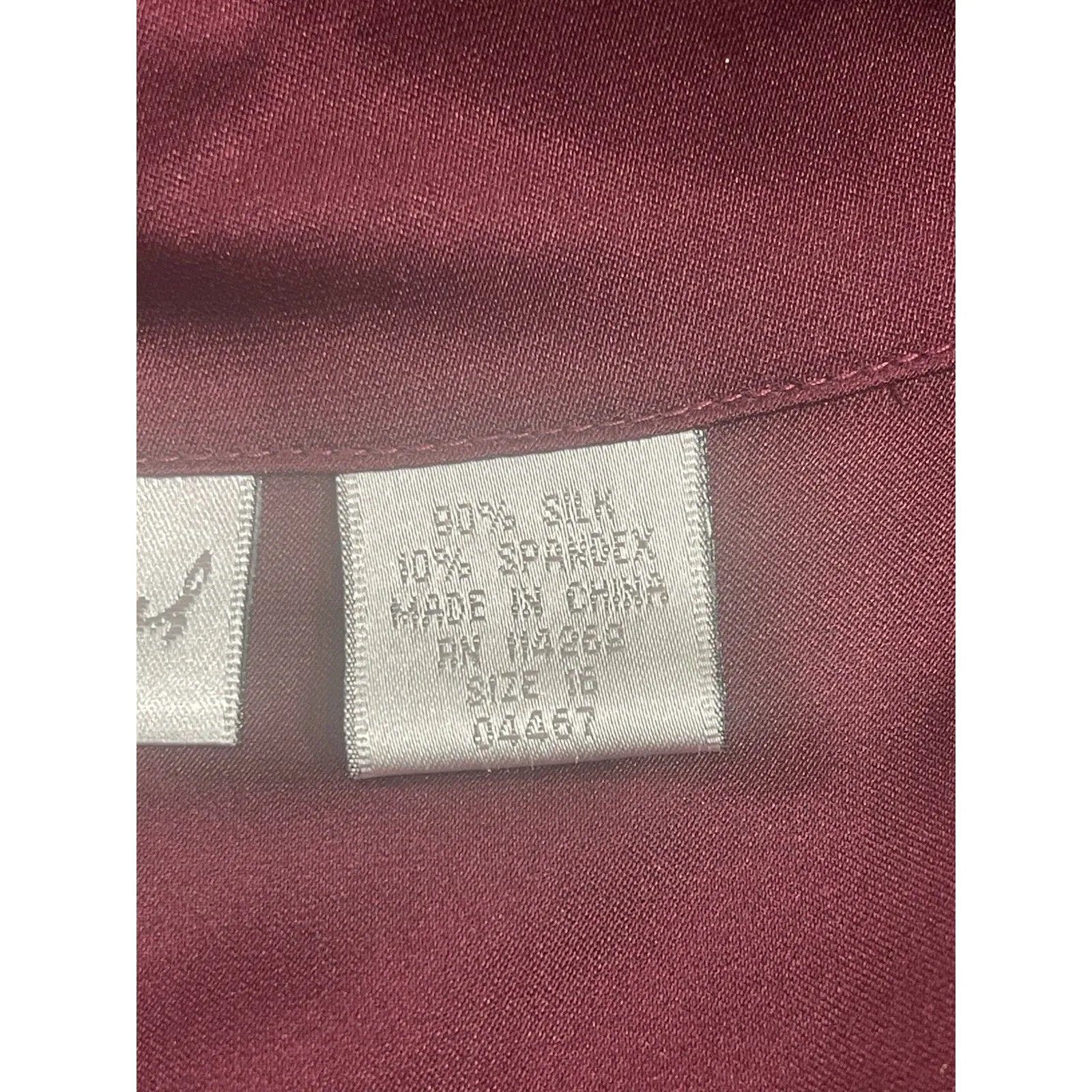 Spiegel Silk Blend Blazer Top Women’s 18 Burgundy Satin One Button 90s Holiday - Image 7