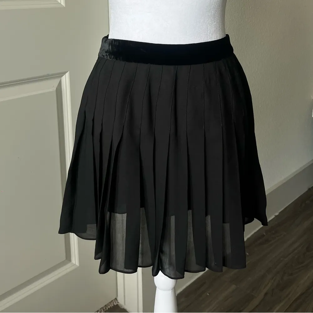 Maje Black Mini silk Skater Skirt - Image 6