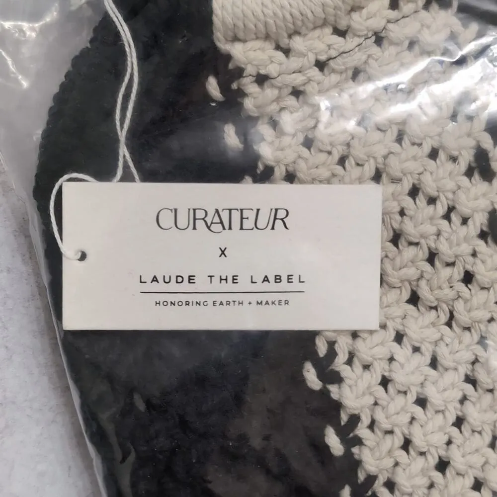 NWT Curateur x Laude The Label Gabby Mini Macrame Bag Wooden Handle Bi - Image 3