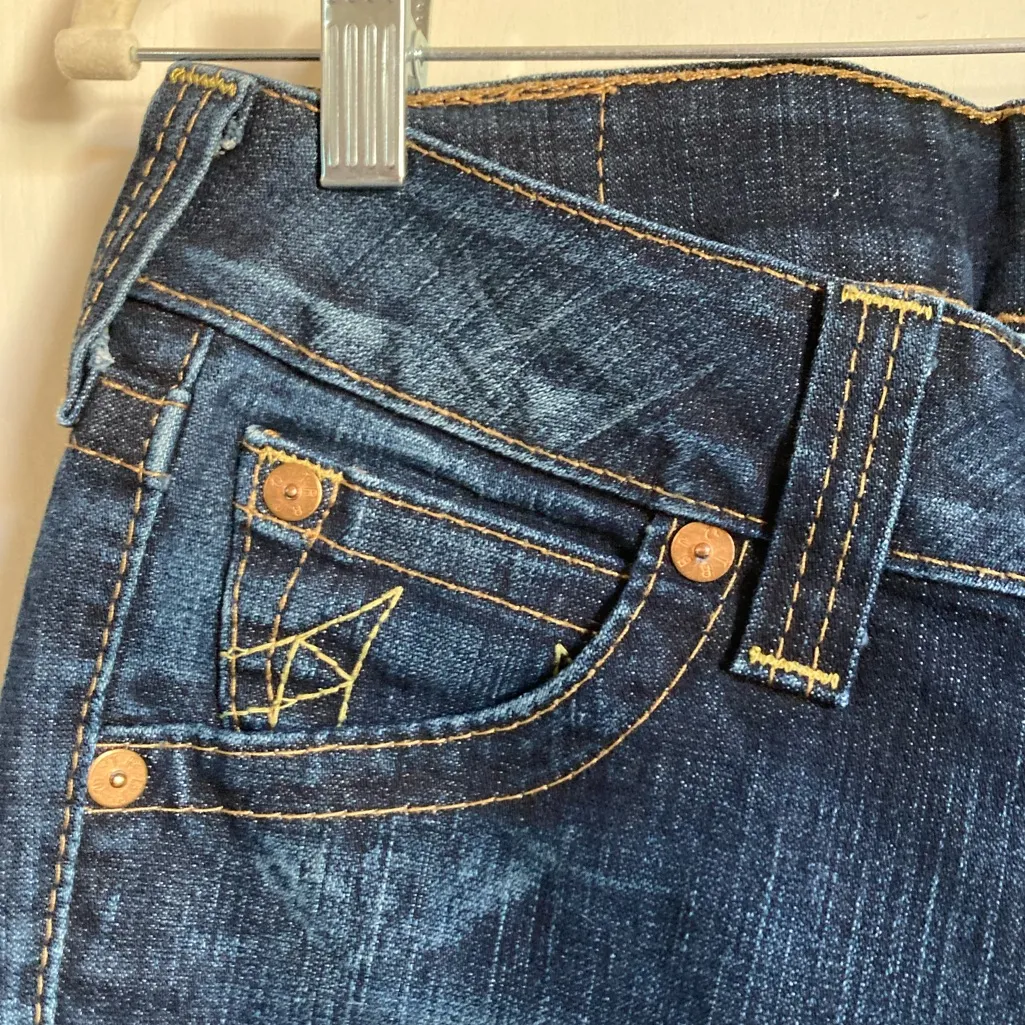 True Religion Dark Wash Joey Twisted Leg Flare Bell Bottom Denim Jean’s#Br - Image 6