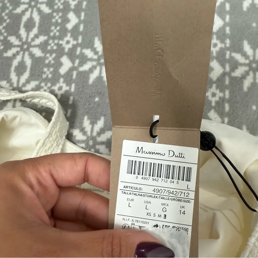 NWT Massimo Dutti Off White One Piece‎ Open Back Swimsuit Size Large - Image 5