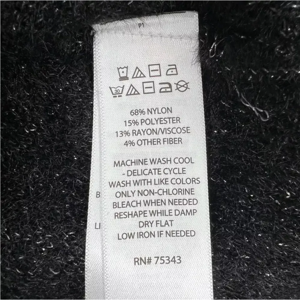 Anthro Bailey 44 Women’s Shiny Black Short Sleeve Sweater Sz M NWT MSRP: $150 - Image 8