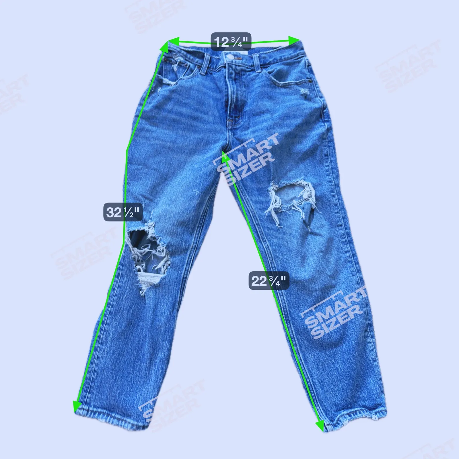 Abercrombie & Fitch The Mom High Rise Distressed Ripped Jeans 4 XShort Y2K Punk - Image 5