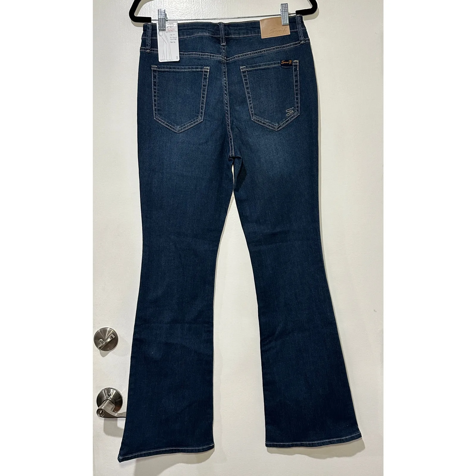 Seven Women's Felicity High Rise Slim Flare Jeans Blue Denim Size 8 NWT Stretchy - Image 7