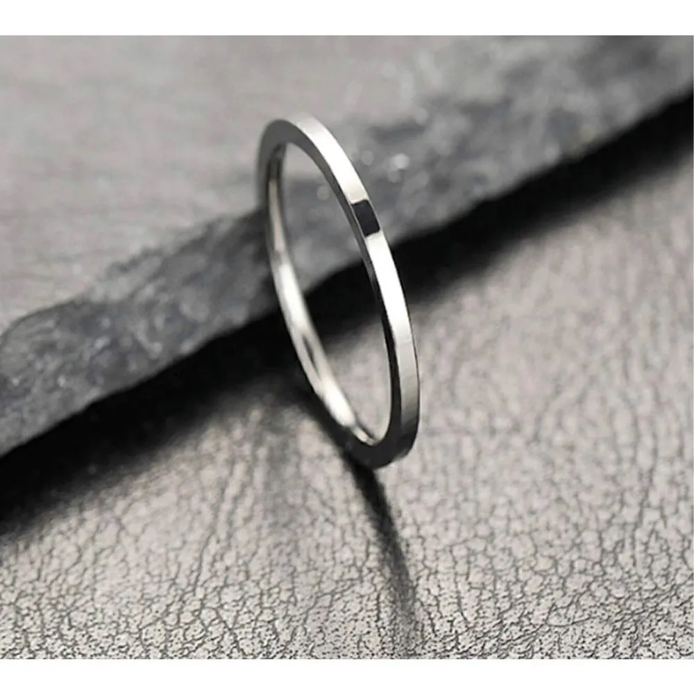 Size 10 Titanium Steel Ring Plain Band Women Joint Ring Exquisite Jewelry Access Silver - Image 2