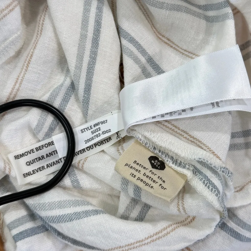 Madewell Linen-Cotton Princess-Seamed Midi Dress in Stripe Desert Dune Medium - Image 10