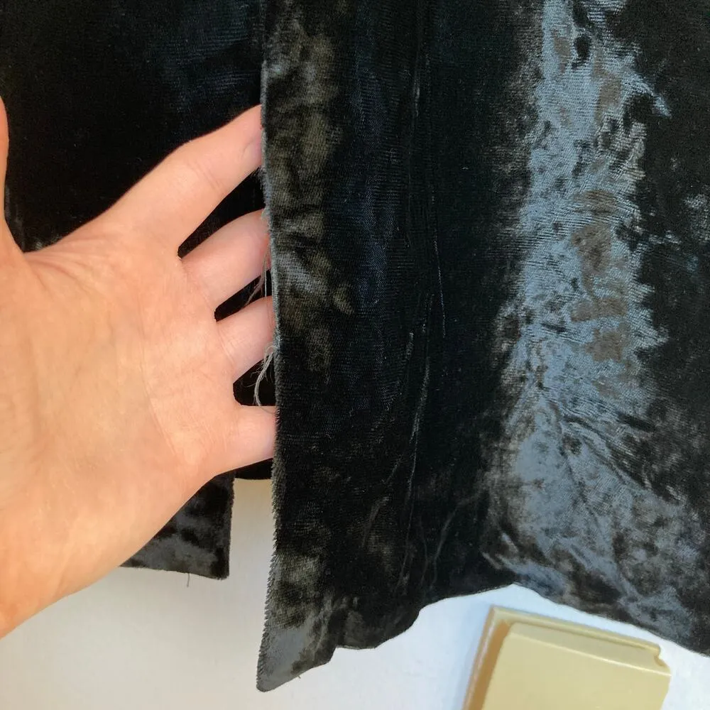 Vintage Gunne Sax Womens 6 Black Velvet Drop Waist Midi Dress Grunge Goth Witchy - Image 12