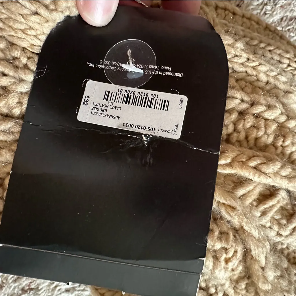 NWT New MIXIT Oblong Scarf Wear Multiple Ways Cozy Shaggy Fringe Tan One Size - Image 3