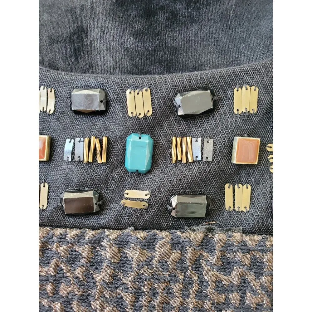 Adrienne Vittadini Womens Black Round Neck Short Sleeve Knee Length Dress Size 4 - Image 6