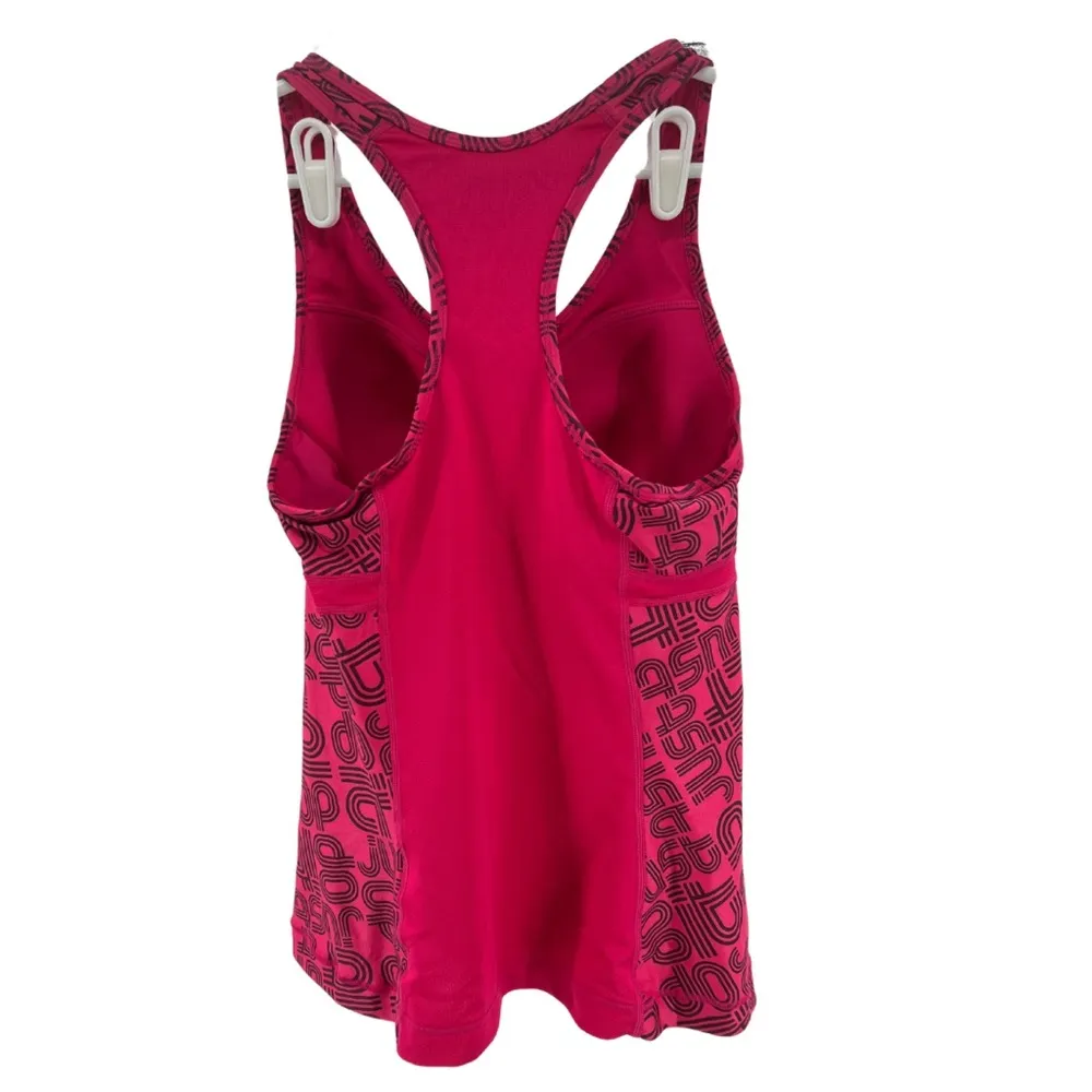 Dark pink black Nike dri-fit racer back workout tank built in cups activewear M - Image 2