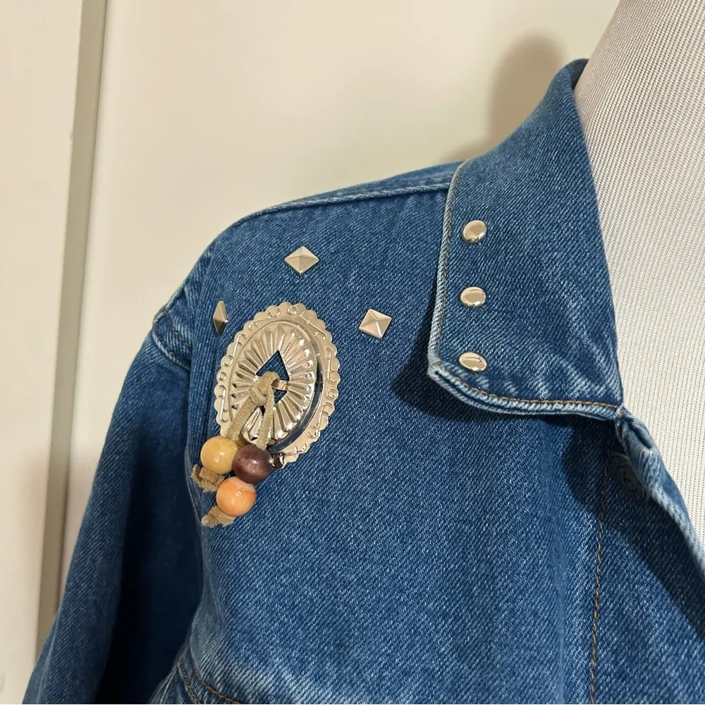 Arizona Jean company XL cowboy southwest embroidered jean jacket - Image 4