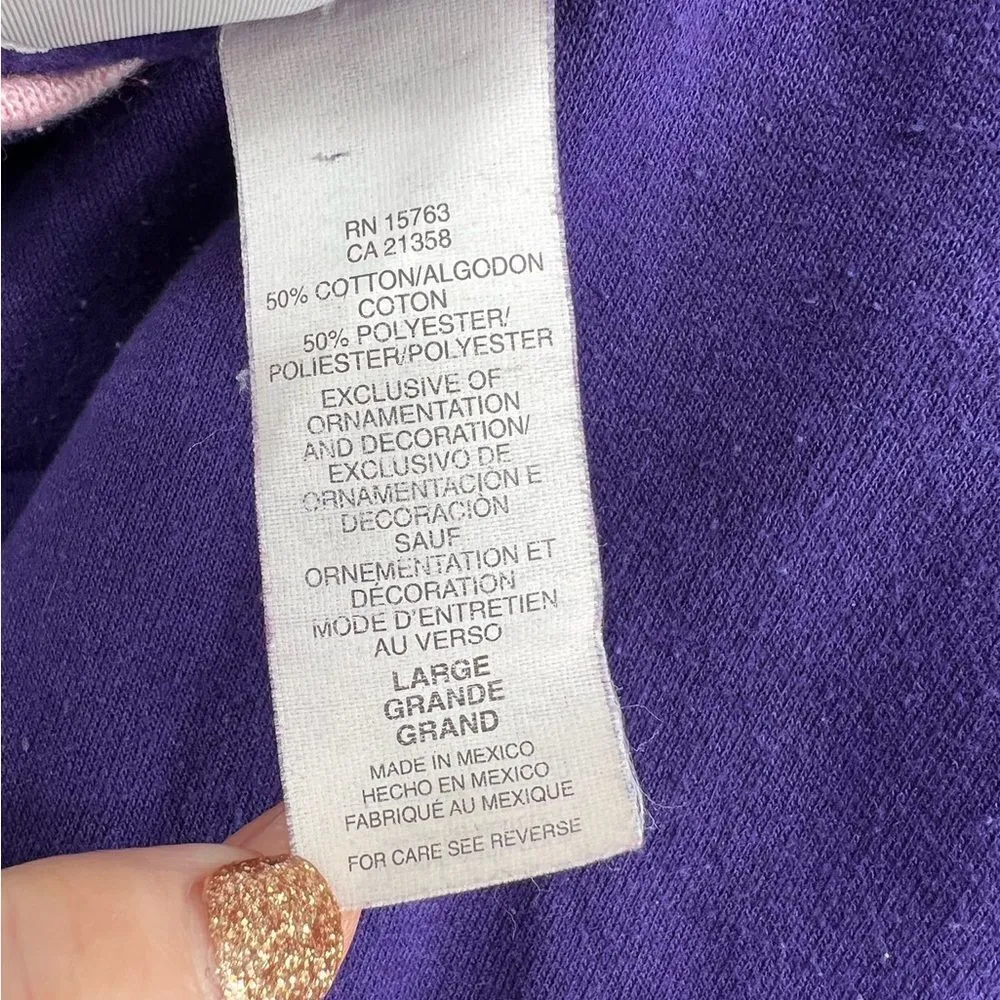 Vintage 90s Flowers Grandma Morning Sun Sweatshirt Made in USA Large‎ Purple - Image 6