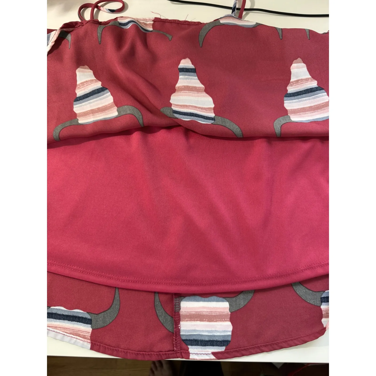 altar'd state Western Boho Bull Skull Print Cami Strap Mini Dress Size Med - Image 9