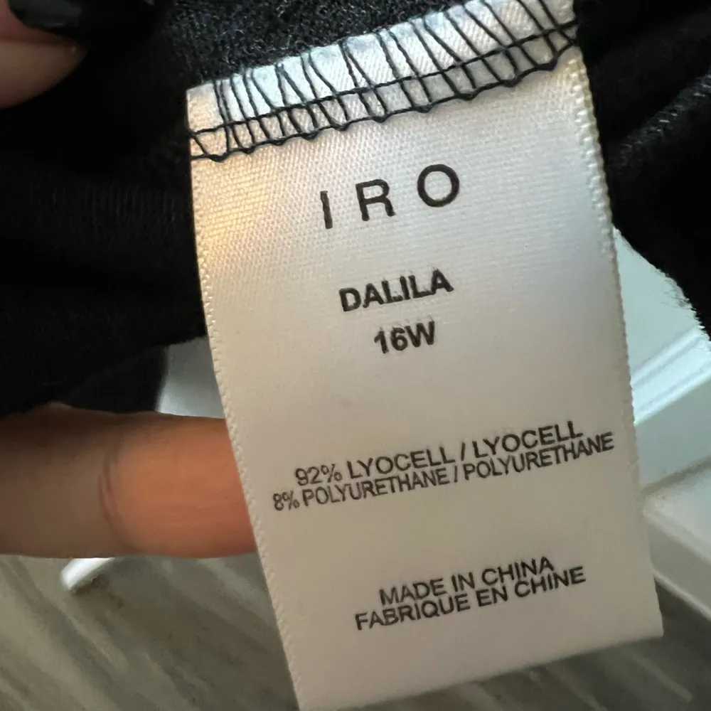 IRO Black Asymmetrical Short Sleeve T-Shirt - Image 8