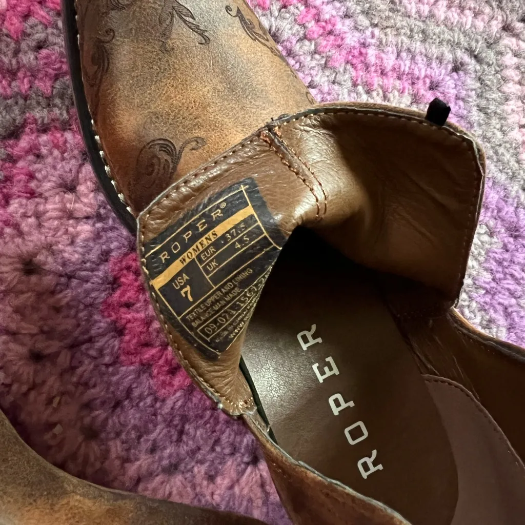 Size 7 Roper Ava Snip Toe Boots Brown - Image 8