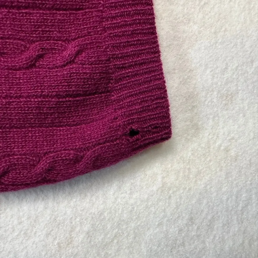 Vintage Outlander Studio Lambswool Angora Cable Knit Polo Sweater Dress Pink M Purple Size M - Image 12