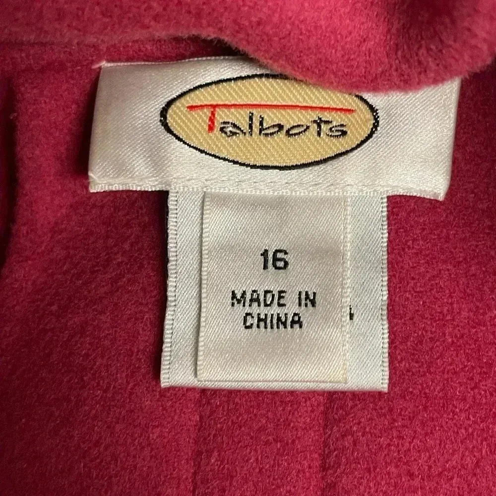 Talbots Pinkish Red Womens Size 16 100% Wool Jacket Cardigan Blazer Vintage - Image 4