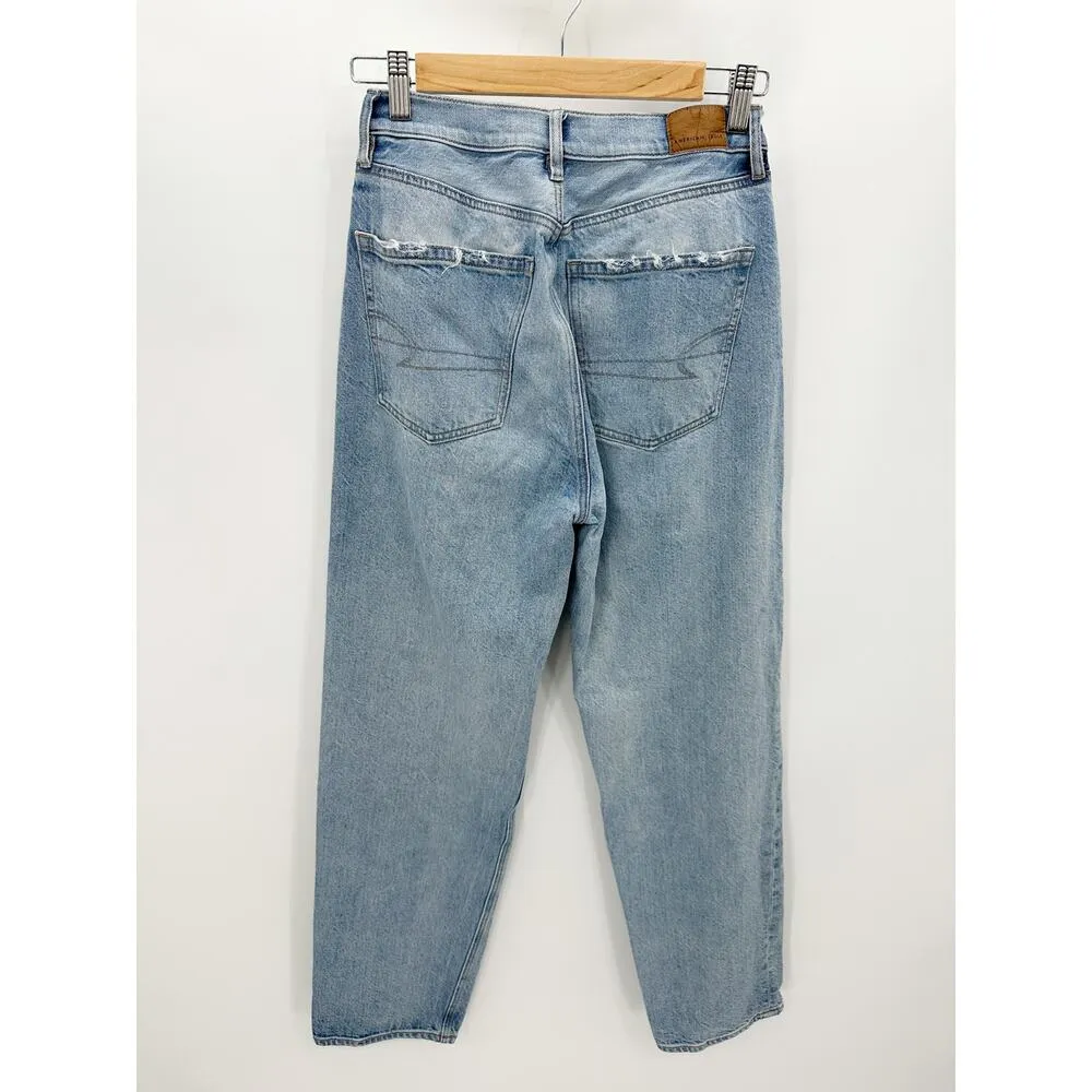 American Eagle AEO Baggy Light Wash Blue Denim Jeans Women's Size 2 Regular 2R - Image 2