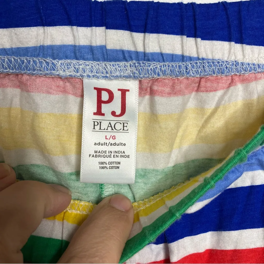 Place adult family pjs Fa la la matching unisex adult size large 100% cotton White - Image 10