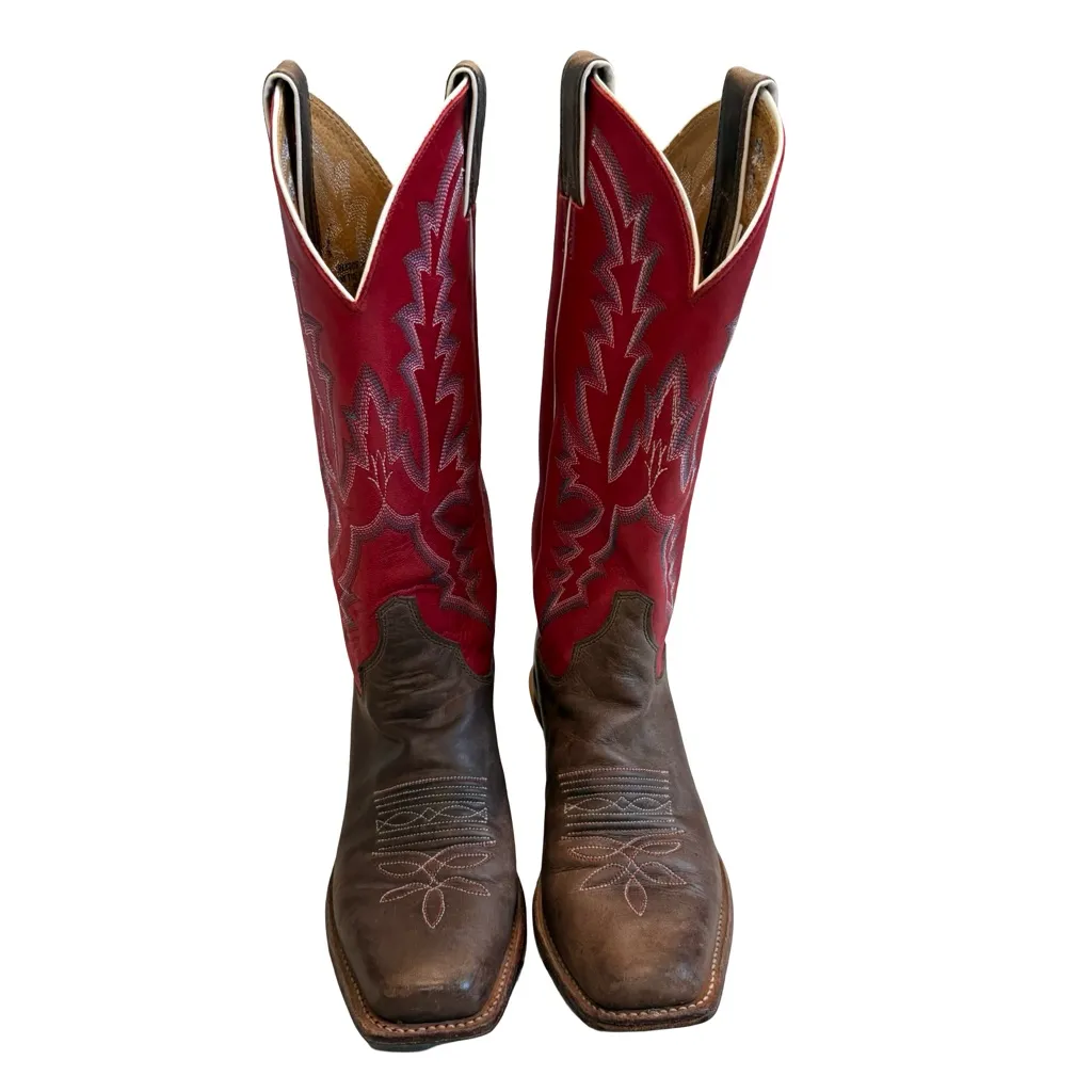 Justin Bent Rail BRL314 Square Toe Western Boots, Sz 6.5 C (also fits Sz 7B) - Image 2