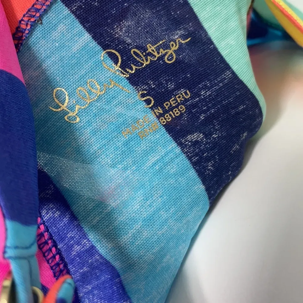Lilly Pulitzer Waverly Top in Rainbow Stripe Small - Image 7
