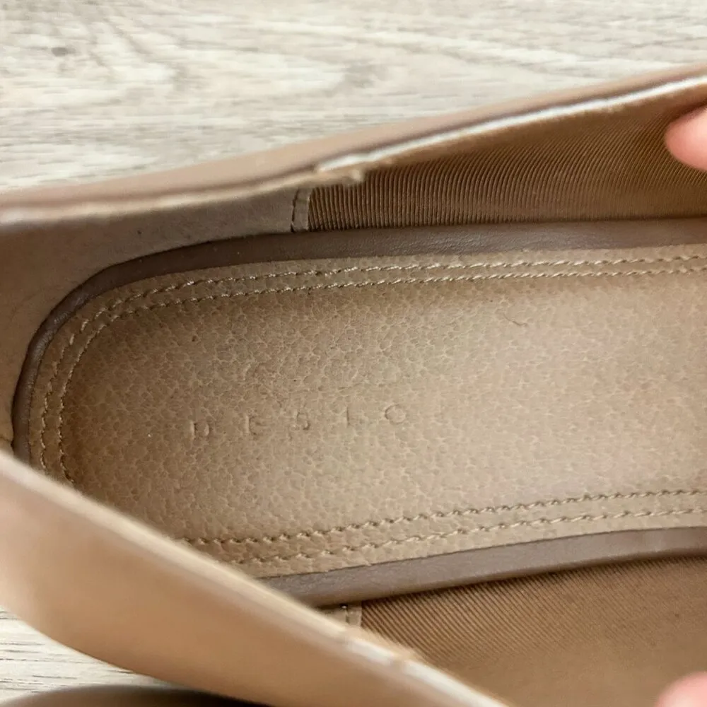 ASOS Faux Leather Tan Brown Chain Loafers Size 8 - Image 8