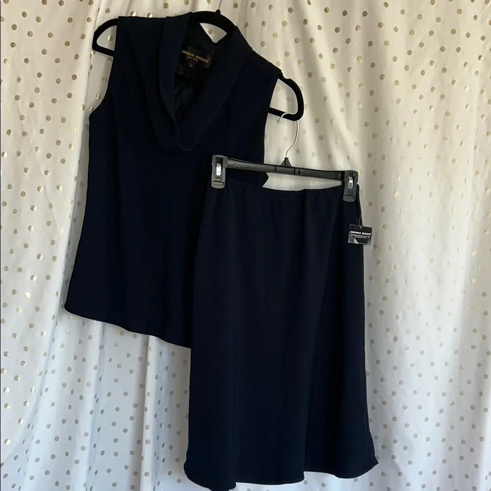 Donna Ricco  Midnight Blue Sleeveless Ensemble - Image 16