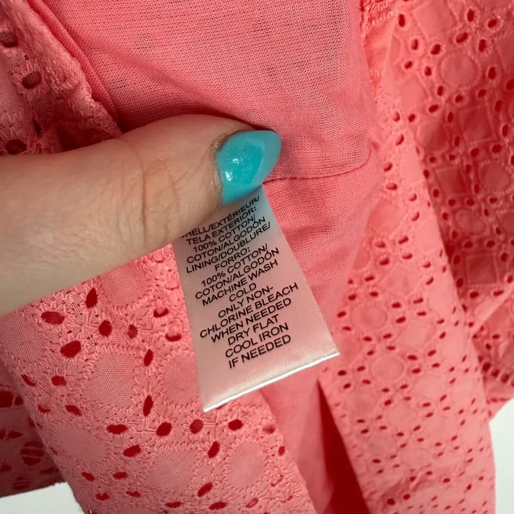 NWT LOFT Eyelet Sleeveless Split Neckline Shift Dress Pink Size 4T 4 TALL NEW - Image 8