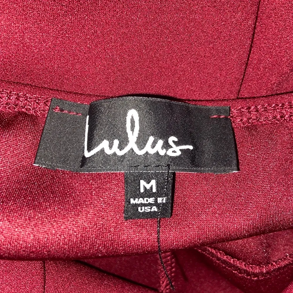 Lulu’s Maroon Size Medium Mini Length Tulip Hem Slip Dress. - Image 4